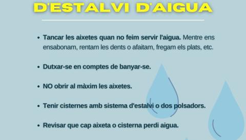CONSELLS D'ESTALVI D'AIGUA